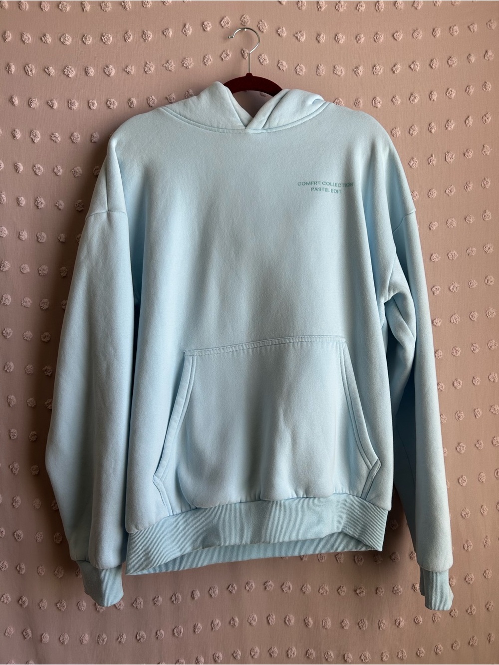 Comfrt Collection Pastel Edit Hoodie Sweatshirt and Shorts Sz M Baby Blue